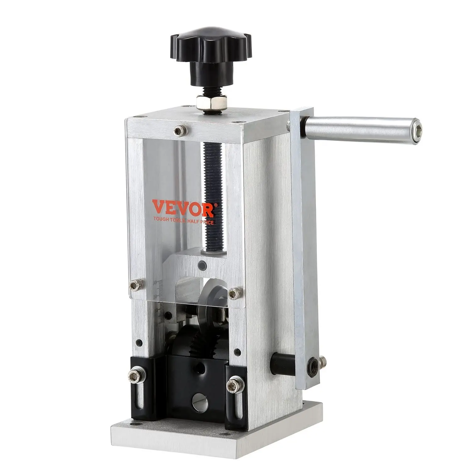 VEVOR Wire Stripping Machine with Hand Crank or Drill Powered, 0.06''-1.18'' Copper Wire Stripper, Visible Stripping Depth Reference, Portable Aluminum Frame Wire Peeler