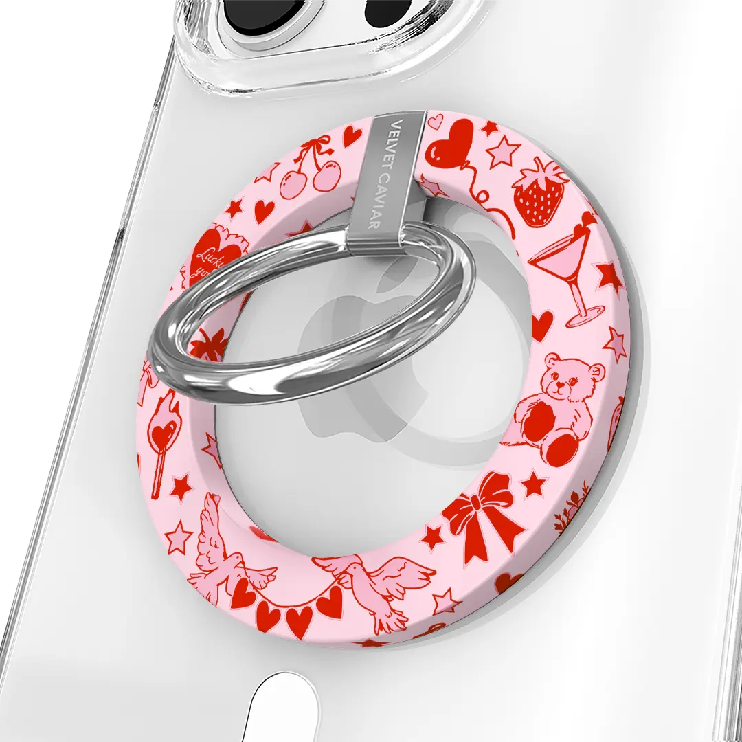 Velvet Caviar Be Mine MagSafe Grip Ring - Secure Magnetic Phone Grip & Stand for iPhone - Perfect Gift for Valentine