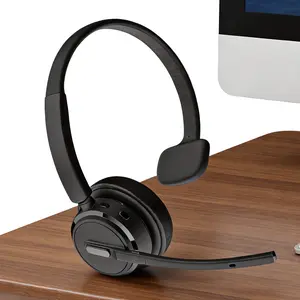 DH18B Over-Ear Trucker Bluetooth Headphones with Adjustable Dual Noise-Cancelling Mic, Mute Button, 50Hrs Battery Life, Protection & Streaming Capabilities - Wireless Audio Headset for Truck Drivers, Headphones Bluetooth