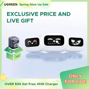 【LIVE ONLY】UGREEN S6 Magic Clip-on Design Wireless Earphones, Built-in Mic High-quality Sound Earbuds, with LCD Screen Display, 30H Long Playtime Touch Headphones-TikTokShopBlackFriday ,TikTokShopHolidayHaul