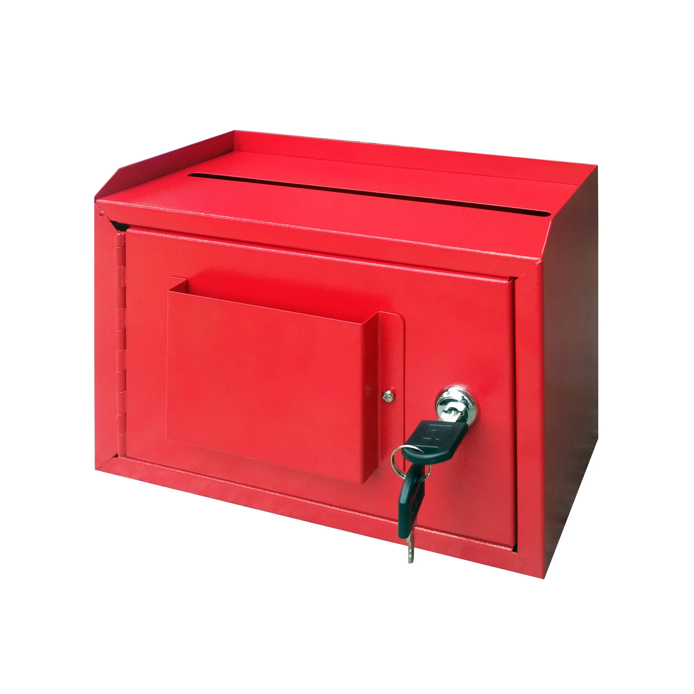 FixtureDisplays® Wallmount Cash Box Desktop Donation Box Mail Suggestion Collection FundrasingBox 15211-RED-NEW-NF