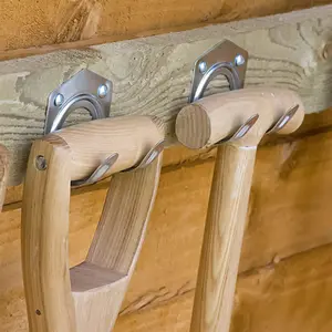 16pcs Industrial Metal Garage Hooks with 32 Screws for Hanging Ladders, Ropes & Garage Tools, Heavy Duty Garden Tool Storage Organizers