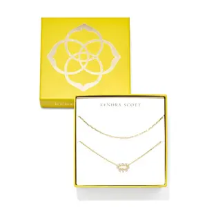 Kendra Scott Emma Crystal Framed Necklace Gift Set 2pc - Silver
