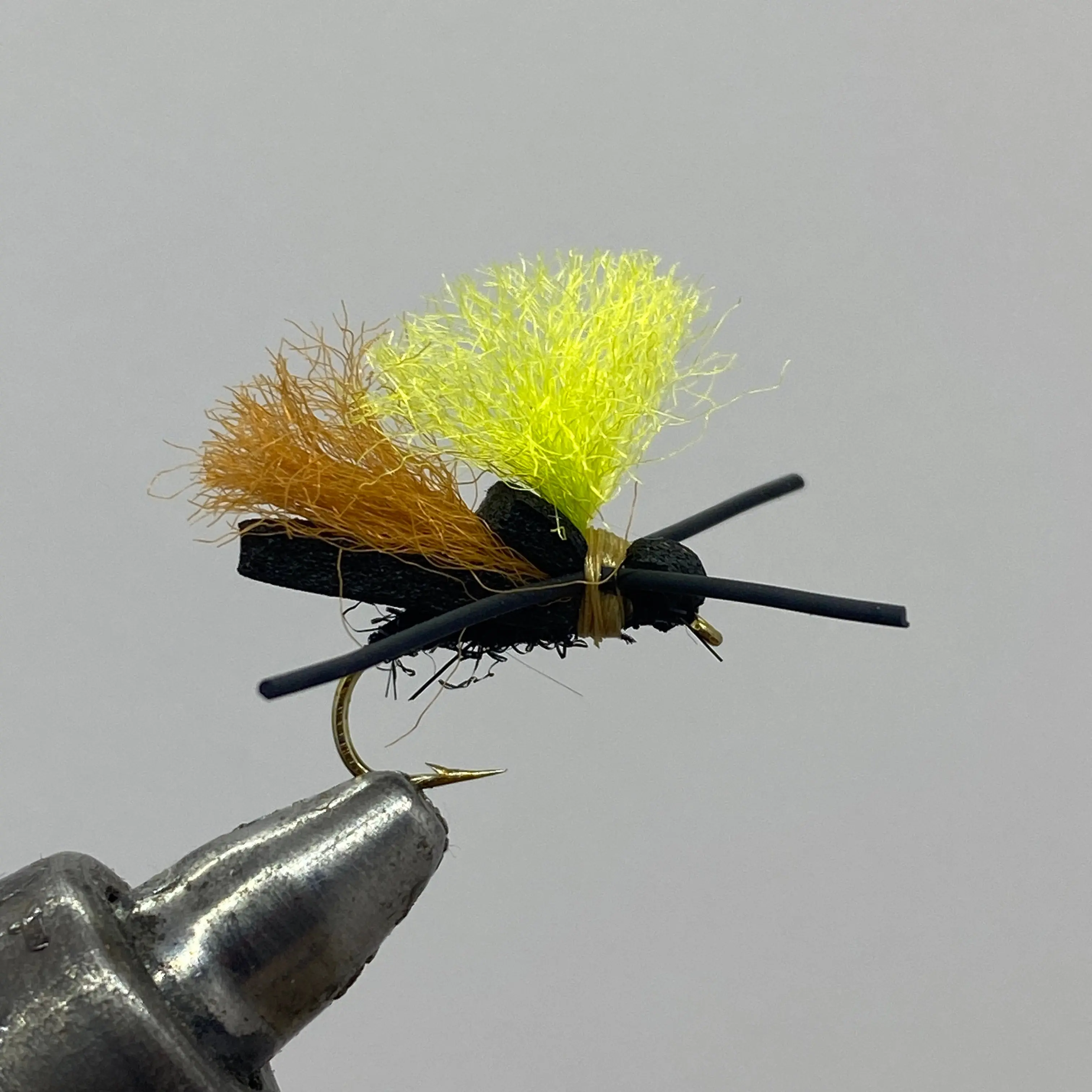 One Dozen (12) Mini Flopper Black Terrestrial- Strike Fly Company