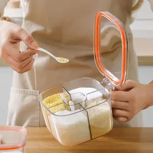 Kitchen Multi-Compartment Spice Organizer with Integrated Storage Bottles, Convenient Seasoning Box for Home Use, Essential Kitchen Tool for Easy Seasoning, Kitchen Gadgets