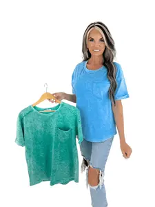 *PRE ORDER * Halo Wash Pocket Tee – Blue/Green ship date 4/29