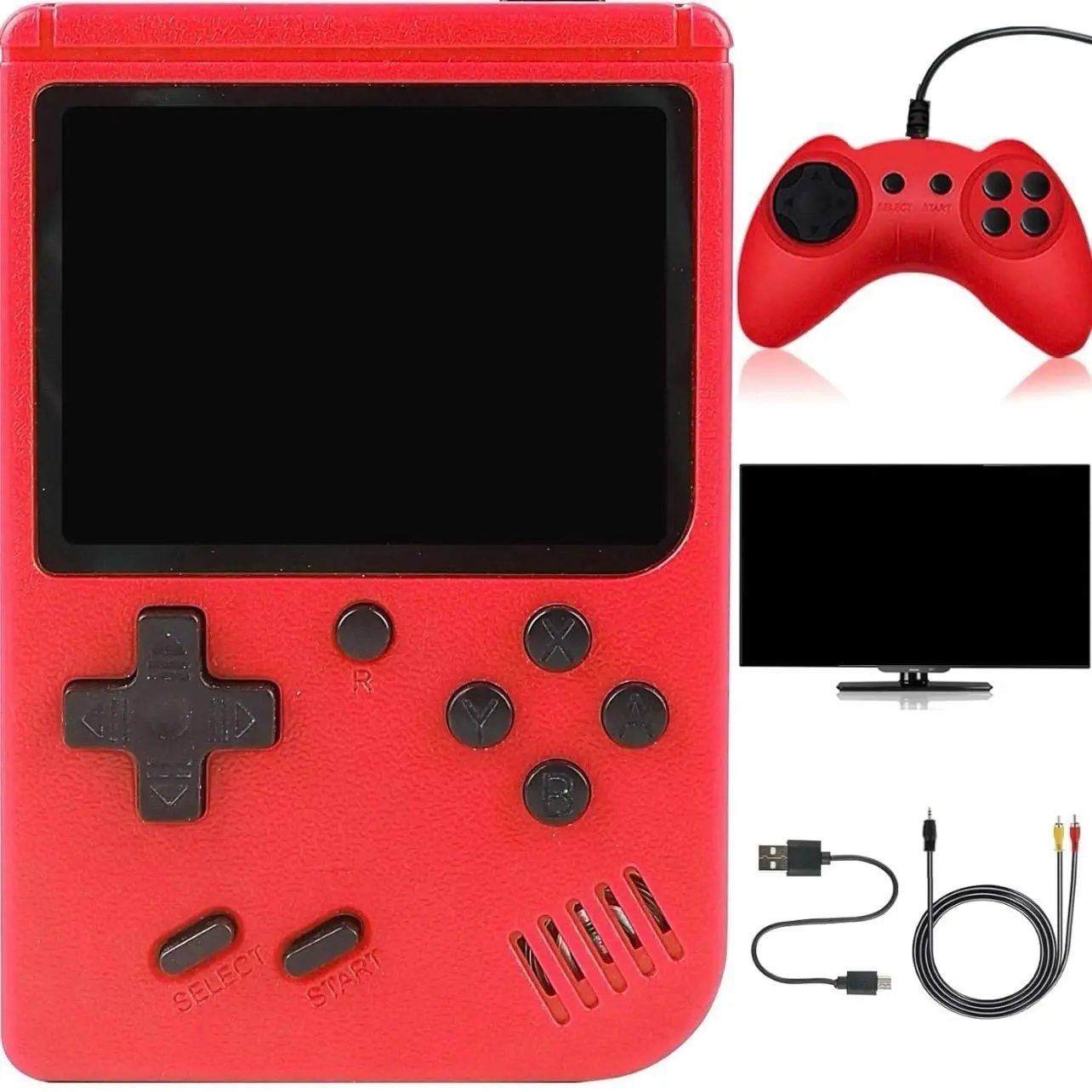 MOBECK Retro Gaming Console 2025 NEW Handheld with 400 Classic Games, Portable Design, Rechargeable Battery, Ideal for Kids & Adults, Red