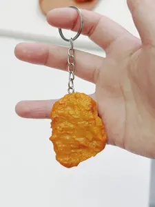 Chicken Nugget Keychain Pendant, Cute Food Design Keychain for Car Keys for Women & Men, Fashion Accessories fun novelty