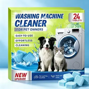 Eco-Friendly Unscented Washing Machine Cleaner, 24 Tablets - Effectively Removes Pet Hair, Eliminates Odors, and Cleans Residue for a Fresh Machine