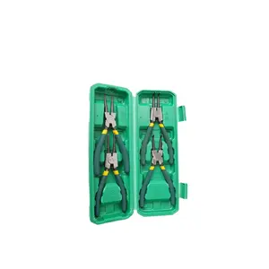 4 Snap Ring Pliers Set  Heavy Duty Circlip Kit 7 Inch For Removal Tool Retaining Straight Bent Lock With Storage Case