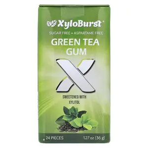 Xyloburst Xylitol Gum, Green Tea, 24 Pieces, 1.27 oz (36 g)