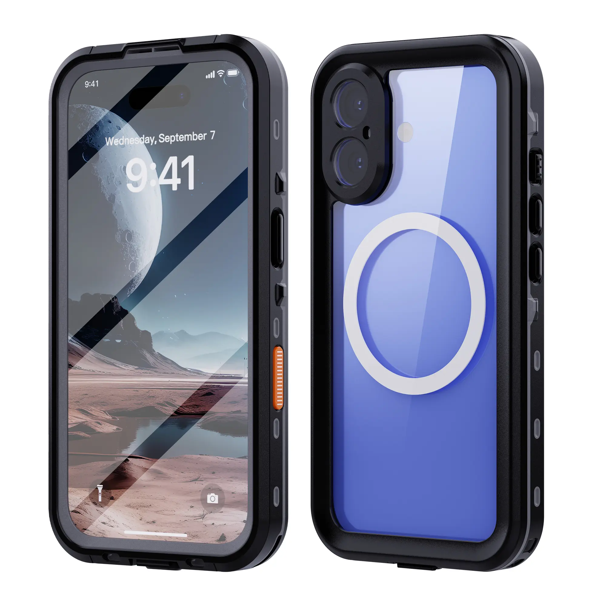 IP68 Fully Sealed Protective Case for iPhone 16 - Waterproof, Shockproof, Dustproof, Snowproof - 4-in-1 Magnetic Compatibility, Includes Lanyard & User Instructions - Ideal for Outdoor Diving & Water Activities