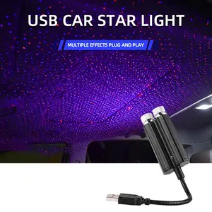 2-In-1 Starry Night Lamp, Dreamy Ambiance Light, Car LED Lamp, Lights, USB Powered, 360° Rotating Effect, Car Interior Decor, Led Lights For Car