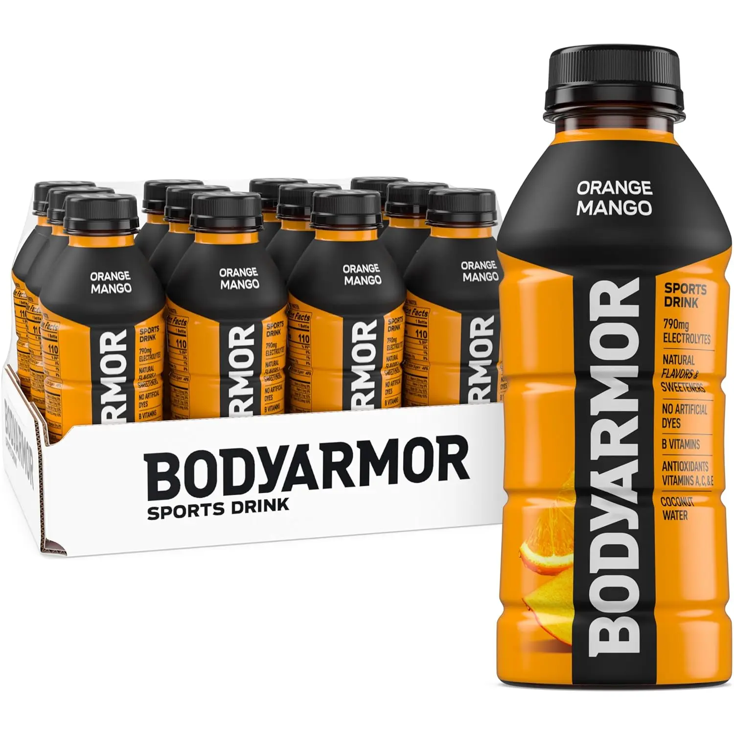 BODYARMOR Sports Drink, Orange Mango Electrolyte Drink, 16 Oz (12 Pk)