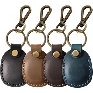 for Airtag Holder [4 Pack] Compact Handmade  Air Tag Holder  with Keyring Full Coverage Case Cover Compatible for AirTag