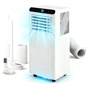 Garvee 14K/10K/8K BTU Fast & Quiet Cooling Portable Air Conditioner, 4‑in‑1 AC Unit with Dehumidifier & Fan, LED/LCD Display, Remote Control, 24H Timer, 4‑Way Swing, 360° Wheels & Window Kit for Bedroom Office Home