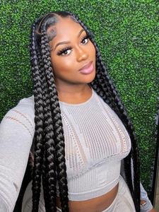36 Inch Long Braided Lace Front Wigs for Women, Gorgeous Fluffy Wigs with Baby Hair, Synthetic Braided Full Lace Wigs for Party, Daily Use, Wigs That Look Like Real Hair