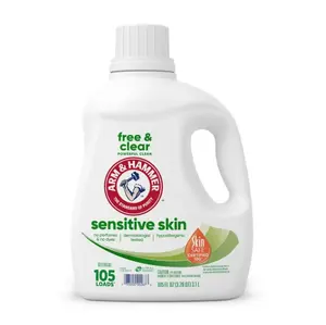 ARM & HAMMER Sensitive Skin Free & Clear Liquid Laundry Detergent Soap, 105 fl oz, 105 Loads