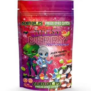 Alien Big Foot Drops Freeze Dried Candy 4 oz Assorted Wildberry, Sour, Tropical, Original Snack Sweet Treat  Berry Crunchy Cosmic Adventure