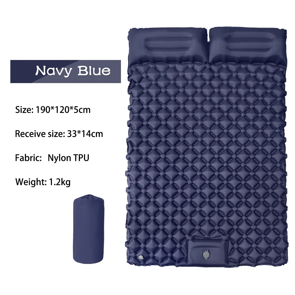Ultralight Unisex Sleeping Pad with Built-in Pump, Quick Inflation, Body Mapping Technology, Waterproof-Wear-Resistant Attachable Moisture-Proof Rubber Mat, Insect-Proof Camping Accessory Kit for Camping, Hiking, Camping Accessories