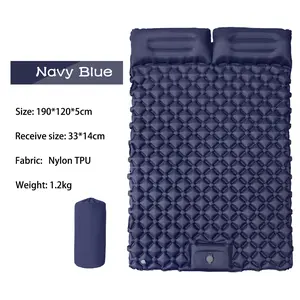 builtin  pump bed cot Seat Bed with Cushion rv bunk medium firm Sleeping Pad Ultralight Inflatable Camping Mat Navy Blue Hexagon Design Body Mapping Technology Compact Lightweight Portable Airpad Carry Bag Repair Kit hvac tech outdoorfun
