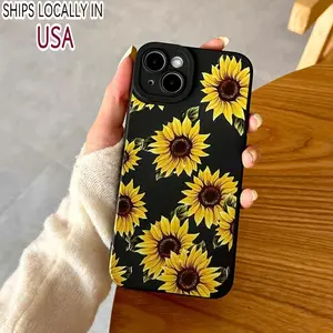 Sunflower Pattern Phone Case, Anti-drop Cellphone Protective Case, Shockproof Mobile Phone Cover for iPhone 11 12 13 14 15 Pro Max