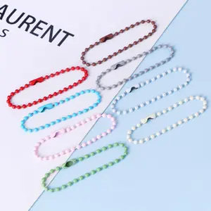 50pcs Random Mixed Color Bead Chains for DIY Projects, Keychains, Bag Accessories, Label Chains for Creative Crafts, Trendy Cute Keychain