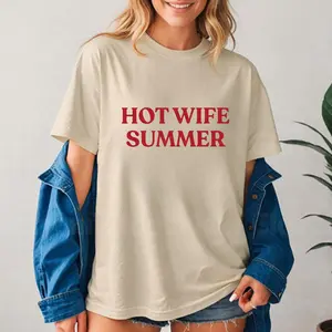 Hot Wife Summer T-Shirt, Funny Newlywed Shirt, Bachelorette Party Tee, Honeymoon Outfit, Bride Gift Shirt Womenswear