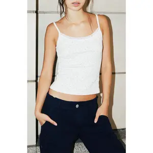 John Galt Women's Skylar Floral Lace Pointelle Tank Top