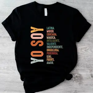 Mujer Latina Graphic T Shirt | Mexican Latina Mujer Independiente Tee | Hispanic Gift Cotton T Shirt | Casual Short Sleeve Unisex Tee | Trendy Latinx Inspired Summer Shirt | Comfortable Everyday Cotton Graphic Tee