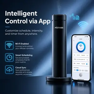 MistVibe Smart Aroma Diffuser with WiFi App & Remote Control, 5 Fragrance Oils, Timer and 3 Scent Levels