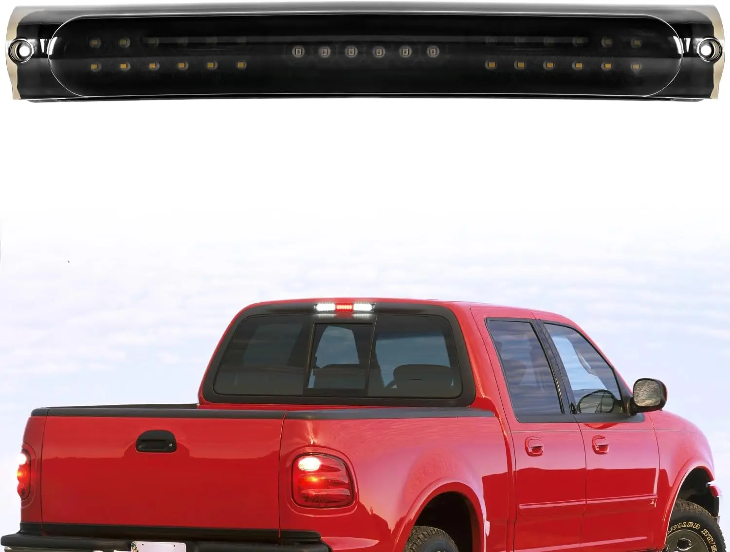 Nilight Third Brake Light Tail High Mount 3rd Stop Cargo Reverse Lights Smoked Lens Compatible with Ford F150 1997 1998 1999 2000 2001 2002 2003 F-150 Heritage 2004 Pickup Truck Rear Cab Lamp Car Lighting Accessories, Reverse Cargo Lights
