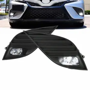 LED Fog Lights Lamps w/ Harness +Grill Set For 2018-2020 Toyota Camry SE XSE TRD