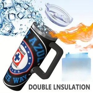 40 ounce stainless steel vacuum insulated and chilled handle cup, sports water cup, car water cup, cold and hot beverages, birthday gifts for boyfriends and girlfriends, colleagues, suitable for outdoor sports