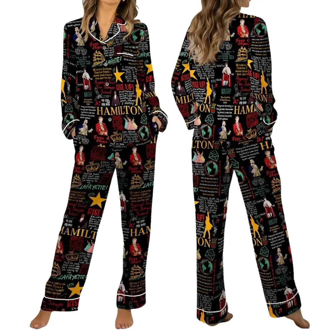 Hamilton Musical Short Pajamas, Broadway Theater Pajamas, Hamilton Musical Long Pajamas, Alexander Hamilton Pajamas Set, Hamilton Gift