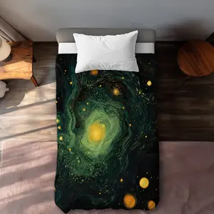 MWW C1DCTXLW3OHGMU Illuminated in Space Green Twin Size Extra Long Duvet Cover - Home Decor Essential