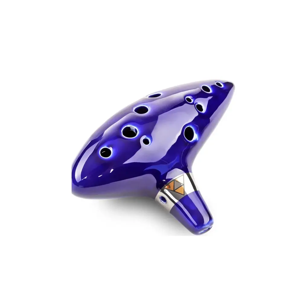 Professional 12-Hole Ceramic Ocarina, Medium C Tuning, High-Quality Instrument, Royal Blue, Includes Sheet Music and Protective Case, Musical Instruments