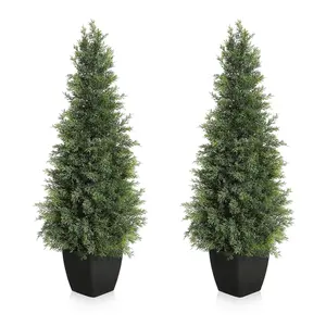 3FT/4FT/5FT Faux Cedar Tree,Set of 2