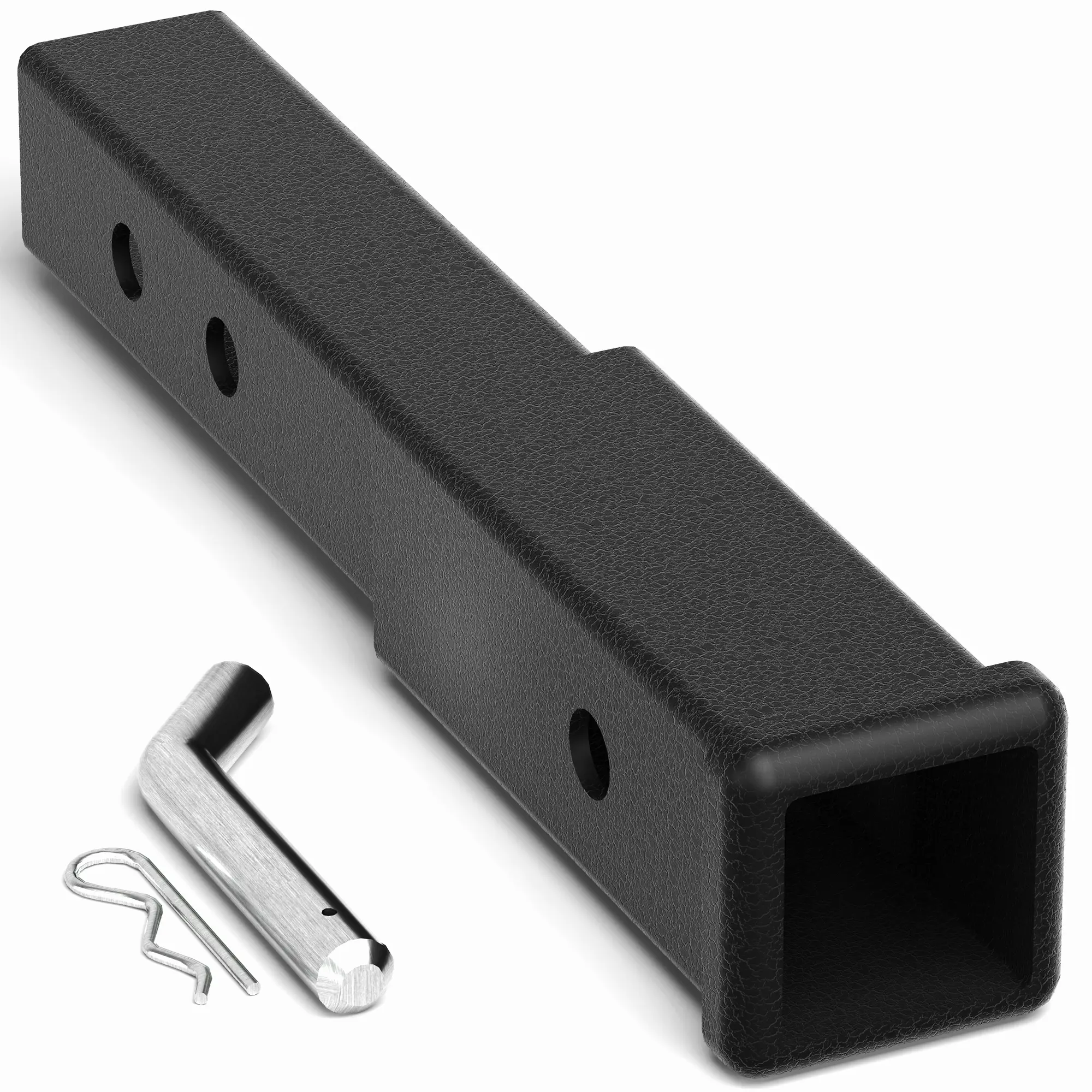 POFENZE Adjustable Quick-Install Outdoor Steel Powder Coated Drop Hitch - 2-In Receiver Towing Equipment for Trucks, 14.6 in Build, 7.3"-9.3" Drop Range, 3500 lbs GTW, Fits Dirt Bikes, Bicycles, Cargo Carriers, Stainless Steel