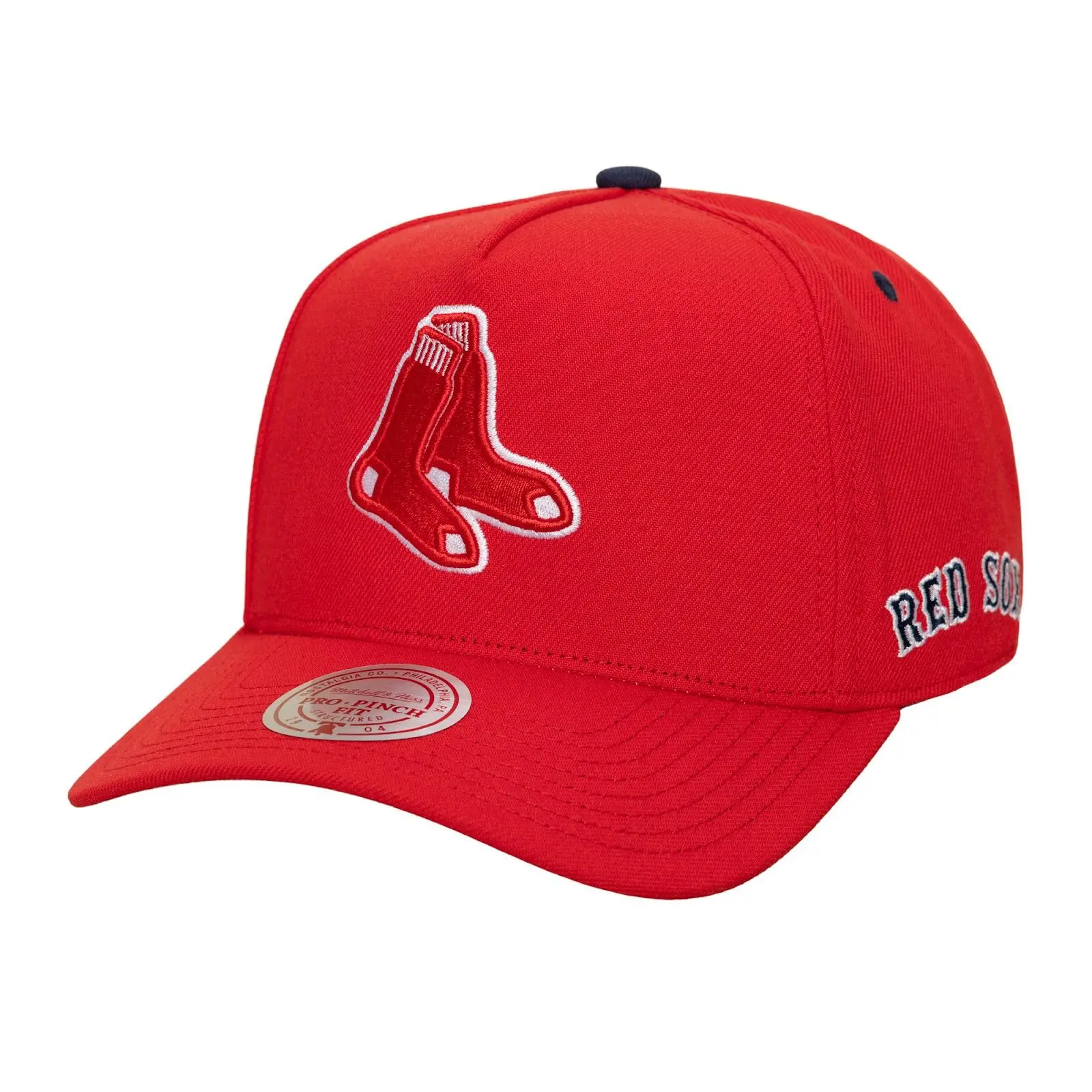 Boston Red Sox Red Legendary Away Pro Pinch Snapback Hat MLB Throwback Cap Adjustable Fan Gear Mitchell & Ness