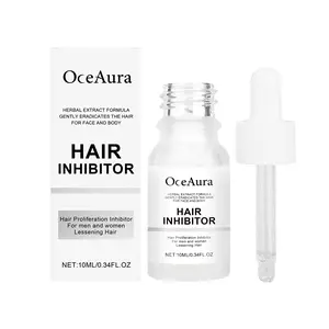 OceAura Hair Growth Inhibitor Serum - Natural Hair Removal Support for Face & Body - Post-Shave & Waxing Management for Smooth Skin - Herbal Extract Formula for Sensitive Skin & Bikini Area - 0.34 fl oz