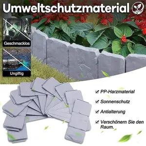 Garden Fence Edging, Garden Fence Border Plastic Stone Effect Flowerbed Grass Lawn Plant Decorative Edging Panels,Fit for Lawn Yard Flower Plan
