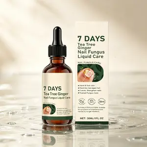 Nail Fungus Treatment 30ml – Tea Tree & Ginger Formula – Restores Damaged Nails, Strengthens & Hydrates – Antifungal Solution for Toenail & Fingernail – 7 Day Nail Liquid Care for Hand & Foot