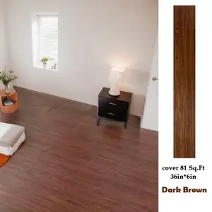 54 Pcs (cover 81 Sq.Ft) Each Piece Measuring 36"*6". Tear-and-stick Wood Grain Flooring, DIY Floor Tiles, Home Decoration, Suitable For Living Rooms, Bedrooms, Offices, Kitchens, And Other Indoor Spaces.