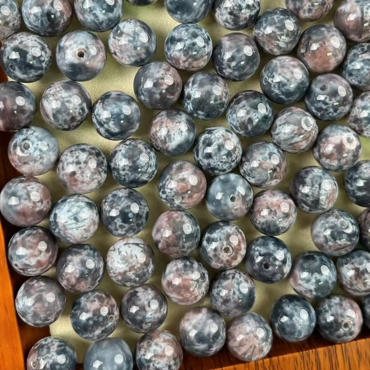 【DIY04】 Uniform Size 12mm Gray Oil Painting Glass Beads, 50ml for DIY Beading & Jewelry Making