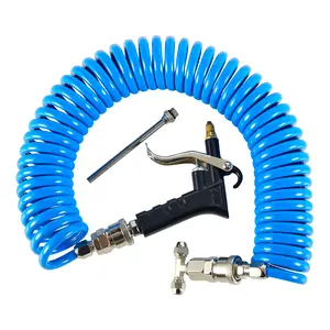 Air Seat Duster Blow Gun kit with Nozzles 16ft Long PU Hose Heavy Duty Cleaning for Semi Trucks Trailers