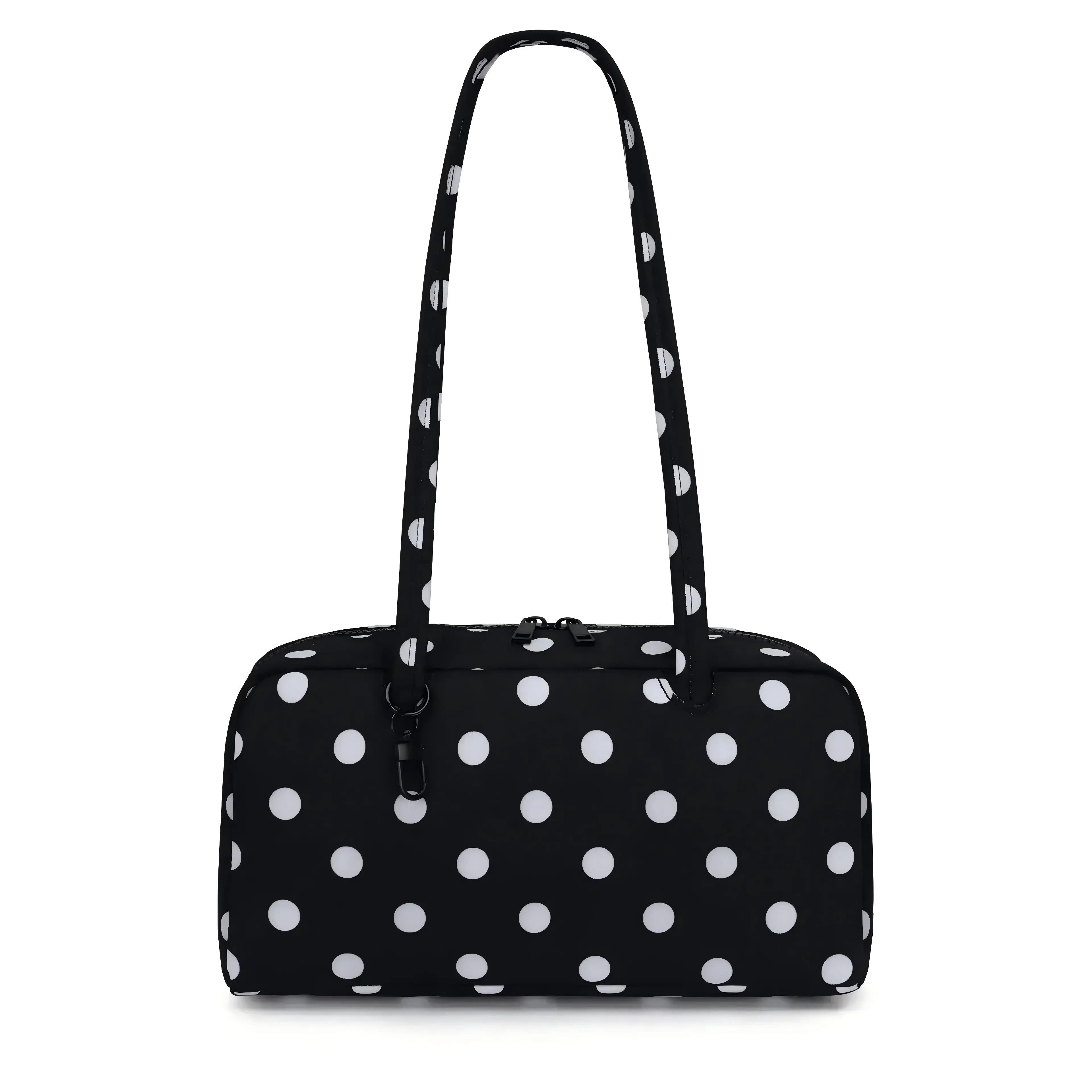 Cute nylon shoulder bag for women, fashionable handbag with key ring, lightweight multifunctional tote bag, casual large-capacity commuter work bag, nylon bowling bag, casual office handbag, everyday shoulder bag, women’s underarm bag