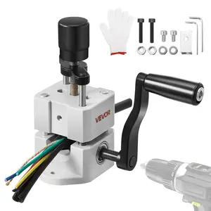 【fathersdaygift】VEVOR Manual Wire Stripping Machine, 0.06-1 in, Portable Copper Stripper with Hand Crank or Drill Powered, 64Mn Quenched Blades, 45# Steel Rollers, ABS & PC Wire Peeler, for Scrap Copper Recycling, Diy Tools, Tools Gadgets