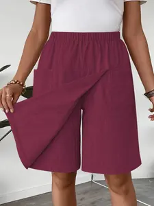 Wrap Short Skort with Pockets | Casual Versatile | Elastic Waist | Lining Anti-Exposure | Women Summer Wear