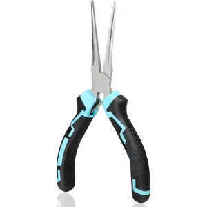 6" Mini  Nose Pliers, Long Nose Pliers w/Comfort Grip Handles & Non-Serrated Drop Forged Steel Jaws, Small  Nose Pliers for  Making, Wire Wrapping, Crafts,  RepairQuesear